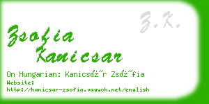 zsofia kanicsar business card